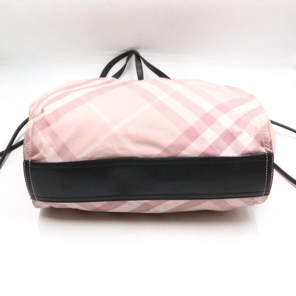 Burberry [Authentic] Pink Nova Check Nylon & Leather XL Shopper Tote Bag w/ COA - Picture 4 of 15